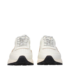Buttero Weiße Leder-Sneaker mit niedrigem Schaft