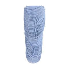 Magda Butrym Blauer Kupferfarbener Midirock