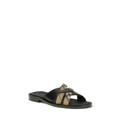 Burberry Sandalen aus schwarzem Kalbsleder (Bos Taurus)