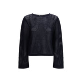 Allude Blaues Fleece-Woll-Sweatshirt