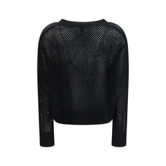 Allude Strickjacke aus schwarzer Fleece-Wolle