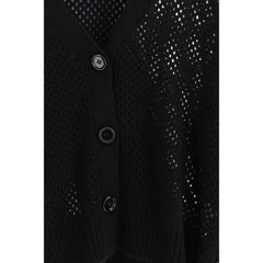 Allude Strickjacke aus schwarzer Fleece-Wolle