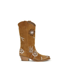 P.A.R.O.S.H. Braune Kalbsleder-Ankle Boots aus Bos Taurus