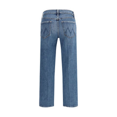Mother Denim Blaue Baumwoll-Jeans mit lockerer Passform