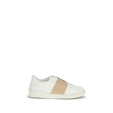 Valentino Garavani Weiße Kalbsleder Bos Taurus Low Top Sneakers