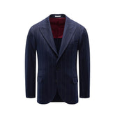 Brunello Cucinelli Blauer Mantel aus Schurwolle