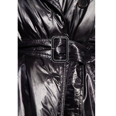 Saint Laurent Schwarzer Polyamid-Mantel