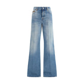 Gucci Blaue Ausgestellte Jeans aus Baumwolle