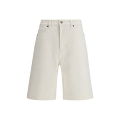 P.A.R.O.S.H. White Cotton Bermuda Shorts