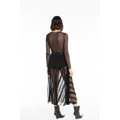 Patrizia Pepe Black Polyester Long Skirt
