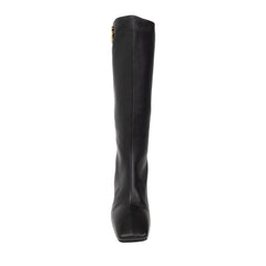 Dolce & Gabbana Schwarze High-Heel-Stiefel aus Kalbsleder