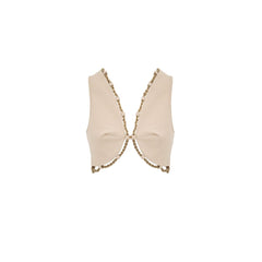 Cult Gaia Beige Cotton Waistcoat