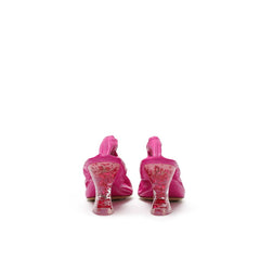 Bottega Veneta Fuchsiafarbene Leder-Slipper