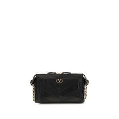 Valentino Garavani Schwarze Lammfell-Schultertasche (Ovis Aries Aries)