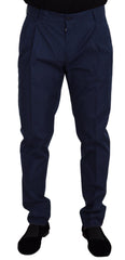 Dolce & Gabbana Blauwe Katoenen Nette Broek