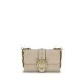 PINKO Beige Calf Leather Bos Taurus Shoulder Bag