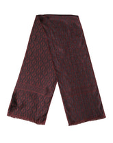Dolce & Gabbana Bordeaux Zwart Zijden Paisley Foulard 135cm x 22cm Sjaal