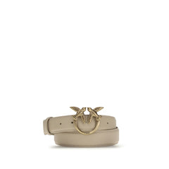 PINKO Beige Calf Leather Bos Taurus Belt