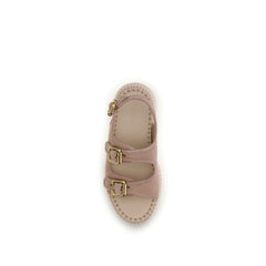 Chloé Mehrfarbige Sandalen mit Plateau aus Kalbsleder