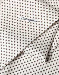 Dolce & Gabbana White Brown Polka Dot Silk Bandeau Neck Wrap 151cm x 13cm Scarf