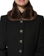 Dolce & Gabbana Brauner Pelz-Schulterkragen Neck Wrap 60cm x 14cm Schal