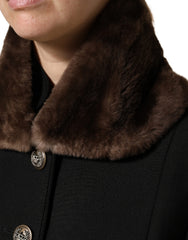 Dolce & Gabbana Brauner Pelz-Schulterkragen Neck Wrap 60cm x 14cm Schal
