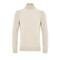 Gran Sasso Rollkragenpullover aus beigefarbener Wolle