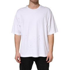Dolce & Gabbana Weißes Baumwoll-T-Shirt mit Rundhalsausschnitt und kurzen Ärmeln