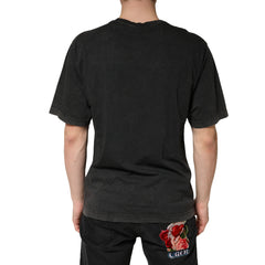 Dolce & Gabbana Schwarzes Baumwoll-T-Shirt mit Rundhalsausschnitt und kurzen Ärmeln