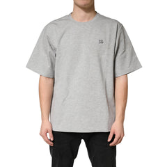 Dolce & Gabbana Graues Baumwoll-Rundhals-T-Shirt mit kurzen Ärmeln