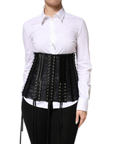Dolce & Gabbana Schwarzes geschnürtes Taillenmieder Bustier Korsett Top