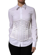 Dolce & Gabbana Weißes Polyamid Korsett Bustier Top