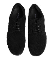 Dolce & Gabbana Herrenschuhe aus schwarzem Riccio-Lammfell
