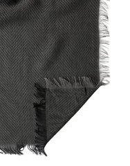 Dolce & Gabbana Schwarzer Modal-Schal Fransen 140cm x 134cm Herrenschal