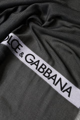 Dolce & Gabbana Schwarzer Modal-Schal Fransen 140cm x 134cm Herrenschal