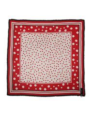 Dolce & Gabbana roter Schal mit Tupfenmuster, quadratisch, 130 cm x 130 cm