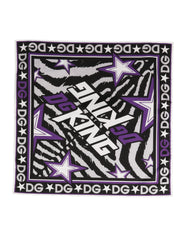 Dolce & Gabbana Schwarzes Lila DG King Baumwoll-Foulard 51cm x 49.5cm Schal