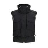 PINKO Schwarze ärmellose Jacke aus Nylon