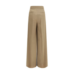 Max Mara Beige Freizeithose aus Fleece-Wolle