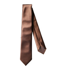 Dolce & Gabbana Braune Satin Krawatte 100% Seide Breite Verstellbar Herren Krawatte