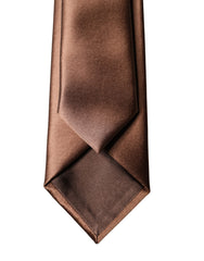 Dolce & Gabbana Braune Satin Krawatte 100% Seide Breite Verstellbar Herren Krawatte