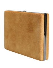 Dolce & Gabbana Beige Samt Kalbsleder Clutch Abend Damen Geldbörse Tasche