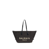 Balmain Black Raffia Shoulder Bag