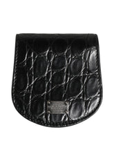 Dolce & Gabbana Black Exotic Skin Condom Case Holder Pocket Wallet