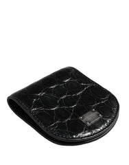 Dolce & Gabbana Schwarzes Etui für Kondome aus exotischem Leder