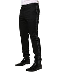 Dolce & Gabbana Schwarze Skinny-Herrenhose aus Baumwolle