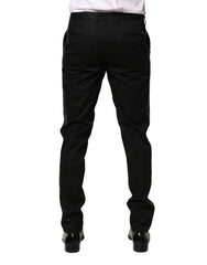 Dolce & Gabbana Schwarze Skinny-Herrenhose aus Baumwolle