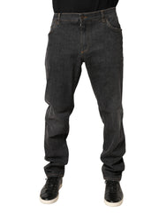 Dolce & Gabbana Dunkelgraue Slim Fit Herrenjeans aus Baumwolle
