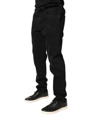 Dolce & Gabbana Schwarze zerrissene Skinny Jeans aus Baumwolle