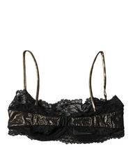 Dolce & Gabbana Schwarzer Seiden-Balconette-BH mit Bügel Unterwäsche